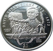 1 Dollar David Livingstone, Sierra Leone, 1998 reverse image