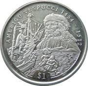 1 Dollar Amerigo Vespucci, Sierra Leone, 1999 reverse image