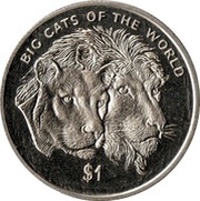 1 Dollar Lion Couple, Sierra Leone, 2001 reverse image