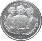 1 Dollar Queen Mother and Daughters, Sierra Leone, 2002 reverse image