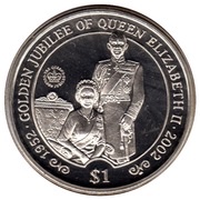 1 Dollar Elizabeth II Golden Jubilee, Sierra Leone, 2002 reverse image