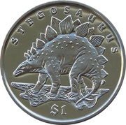 1 Dollar Stegosaurus, Sierra Leone, 2006 reverse image