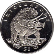 1 Dollar Triceratops, Sierra Leone, 2006 reverse image