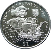 1 Dollar Christopher Columbus, Sierra Leone, 2006 reverse image