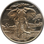 1 Dollar African Elephant reverse image