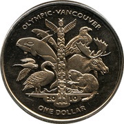 1 Dollar Vancouver Olympics, Sierra Leone, 2009 reverse image