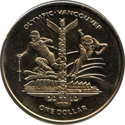 1 Dollar Vancouver Olympics, Sierra Leone, 2009 reverse image