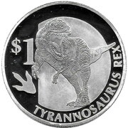 1 Dollar Tyrannosaurus Rex, Sierra Leone, 2015 reverse image
