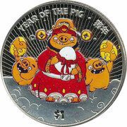 1 Dollar Year of the Pig, Sierra Leone, 2019 reverse image