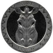 1 Dollar Big Five; Zebra, Sierra Leone, 2022 reverse image