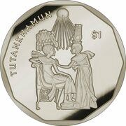 1 Dollar Tutankhamun; Throne reverse image