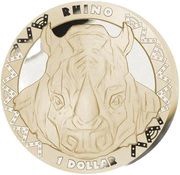 1 Dollar Big Five - Rhino reverse image