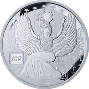 1 Dollar Egyptian Goddess Isis; 1oz Bullion Coin reverse image