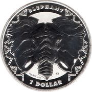 1 Dollar Big Five - Elephant reverse image