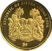 4 Dollars Big Cats - Tiger obverse image