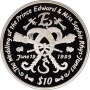 10 Dollars Royal Wedding - Prince Edward, Sierra Leone, 1999 reverse image