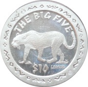 10 Dollars Leopard, Sierra Leone, 2001 reverse image