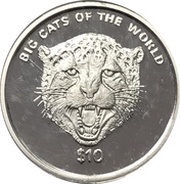 10 Dollars Cheetah, Sierra Leone, 2001 reverse image