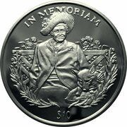 10 Dollars Queen Mother with dog in garden, Sierra Leone, 2002 reverse image