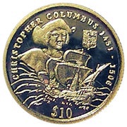10 Dollars Christoper Columbus reverse image