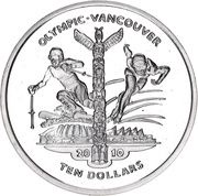 10 Dollars Winter Olympics, Vancouver, 2010, Sierra Leone, 2009 reverse image