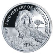 10 Dollars Independence, Sierra Leone, 2021 reverse image