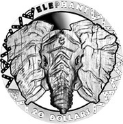 20 Dollars Big Five - Elephant, Sierra Leone, 2019 reverse image