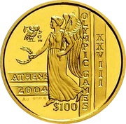 100 Dollars Victory goddess Nike, Sierra Leone, 2003-2004 reverse image