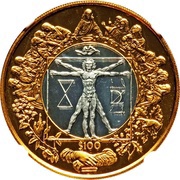 100 Dollars Leonardo da Vinci reverse image