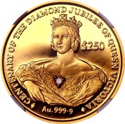 250 Dollars Centenary of Queen Victoria's Diamond Jubilee, Sierra Leone, 1997 reverse image