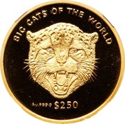 250 Dollars Cheetah, Sierra Leone, 2001 reverse image