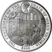 500 Dollars 100th Anniversary of Death of Queen Victoria, Sierra Leone, 2001 reverse image