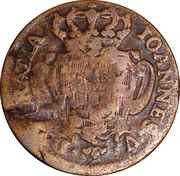 10 Reis - João Prince Countermark "SHIELD" over "V Réis, João V" reverse image