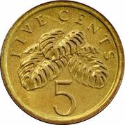 5 Cents ribbon downwards reverse image
