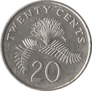 20 Cents ribbon downwards reverse image