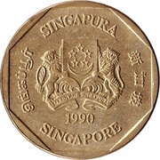 1 Dollar ribbon upwards obverse image