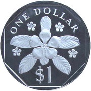 1 Dollar Silver Proof Issue, Singapore, 1987-1991 reverse image