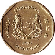 1 Dollar ribbon downwards obverse image