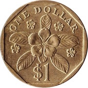 1 Dollar ribbon downwards reverse image