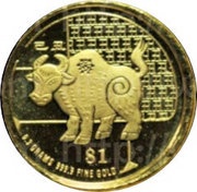 1 Dollar Year of the Ox reverse image