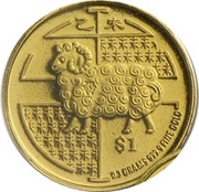 1 Dollar Year of the Goat, Singapore, 2015 reverse image