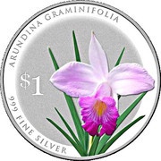 1 Dollar Arundina Graminifolia, Singapore, 2016 reverse image