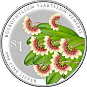 1 Dollar Bulbophyllum Flabellum-Veneris, Singapore, 2016 reverse image