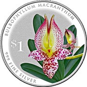 1 Dollar Bulbophyllum Macranthum, Singapore, 2016 reverse image