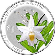 1 Dollar Dendrobium Crumenatum, Singapore, 2016 reverse image