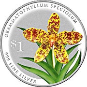 1 Dollar Grammatophyllum Speciosum, Singapore, 2016 reverse image
