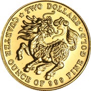 2 Dollars Gold Bullion, Singapore, 1983-1984 reverse image