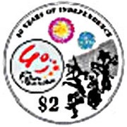 2 Dollars 40th Anniversary of Independence, Singapore, 2005 reverse image