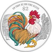 2 Dollars Year of the Rooster, Singapore, 2017 reverse image