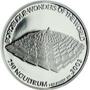 250 Ngultrums Borobudur Temple in Java, Bhutan, 2003 reverse image